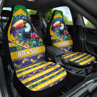 Brazil Christmas Car Seat Cover Toco Toucan Flag Style - Wonder Print Shop