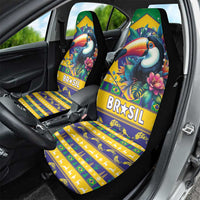 Brazil Christmas Car Seat Cover Toco Toucan Flag Style - Wonder Print Shop