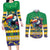 Brazil Christmas Couples Matching Long Sleeve Bodycon Dress and Long Sleeve Button Shirt Toco Toucan Flag Style - Wonder Print Shop