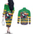 Brazil Christmas Couples Matching Off The Shoulder Long Sleeve Dress and Long Sleeve Button Shirt Toco Toucan Flag Style