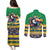 Brazil Christmas Couples Matching Puletasi and Long Sleeve Button Shirt Toco Toucan Flag Style - Wonder Print Shop