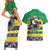 Brazil Christmas Couples Matching Short Sleeve Bodycon Dress and Hawaiian Shirt Toco Toucan Flag Style - Wonder Print Shop