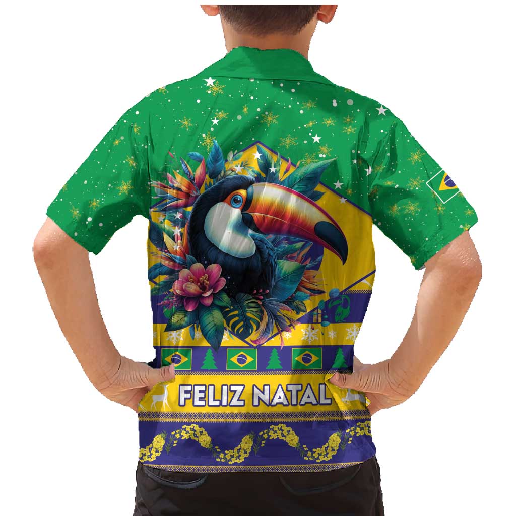 Brazil Christmas Family Matching Mermaid Dress and Hawaiian Shirt Toco Toucan Flag Style - Wonder Print Shop