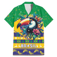 Brazil Christmas Family Matching Mermaid Dress and Hawaiian Shirt Toco Toucan Flag Style - Wonder Print Shop