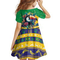 Brazil Christmas Family Matching Tank Maxi Dress and Hawaiian Shirt Toco Toucan Flag Style - Wonder Print Shop
