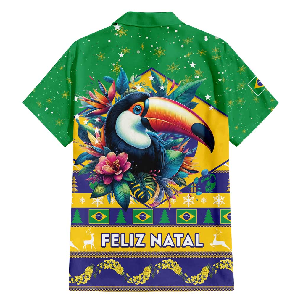 Brazil Christmas Family Matching Tank Maxi Dress and Hawaiian Shirt Toco Toucan Flag Style - Wonder Print Shop