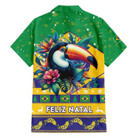 Brazil Christmas Family Matching Tank Maxi Dress and Hawaiian Shirt Toco Toucan Flag Style - Wonder Print Shop