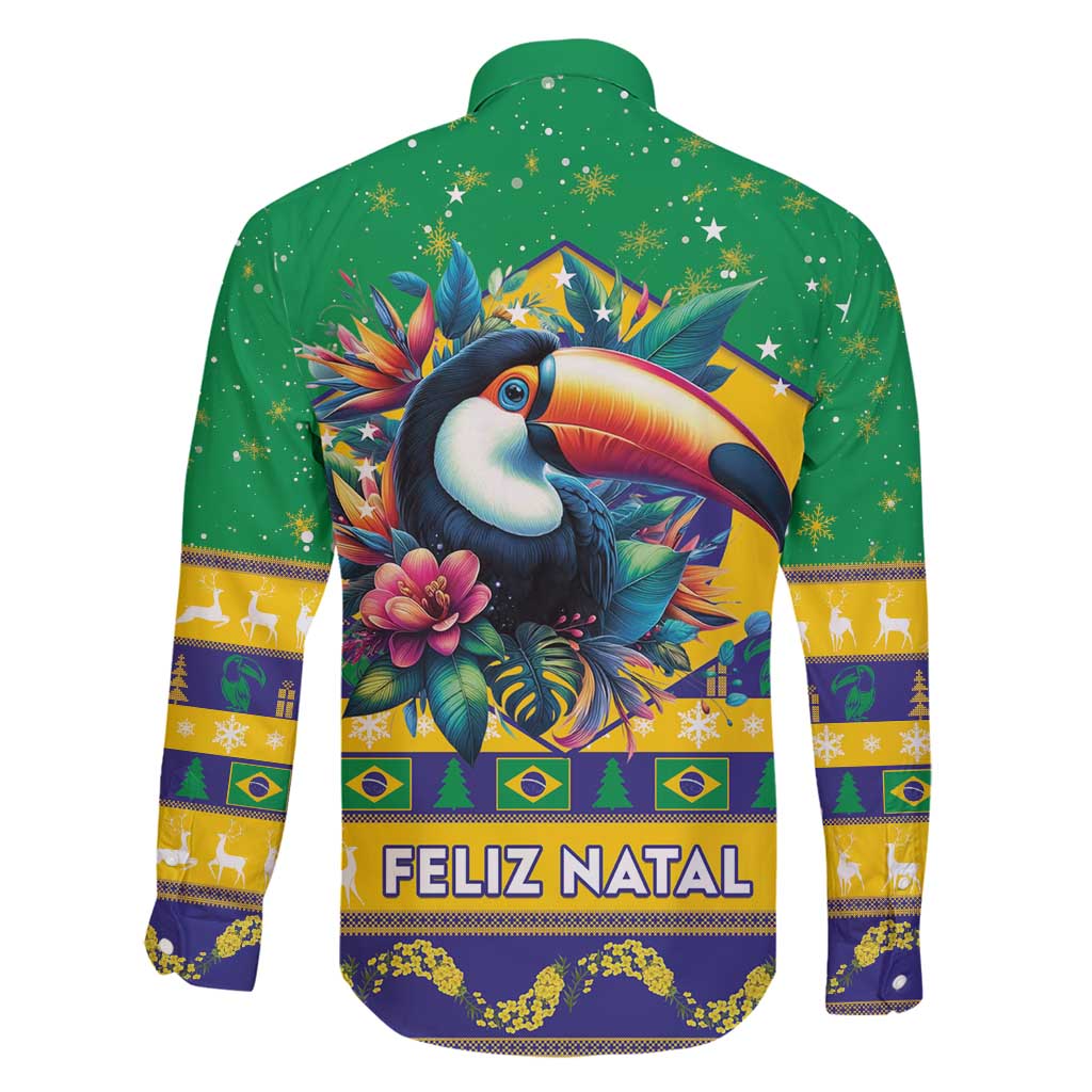 Brazil Christmas Family Matching Tank Maxi Dress and Hawaiian Shirt Toco Toucan Flag Style - Wonder Print Shop