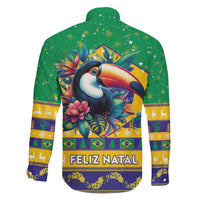 Brazil Christmas Family Matching Tank Maxi Dress and Hawaiian Shirt Toco Toucan Flag Style - Wonder Print Shop