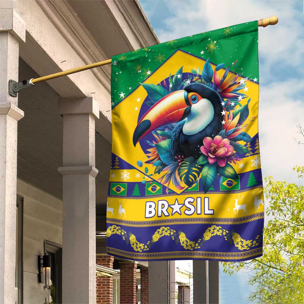 Brazil Christmas Garden Flag Toco Toucan Flag Style - Wonder Print Shop