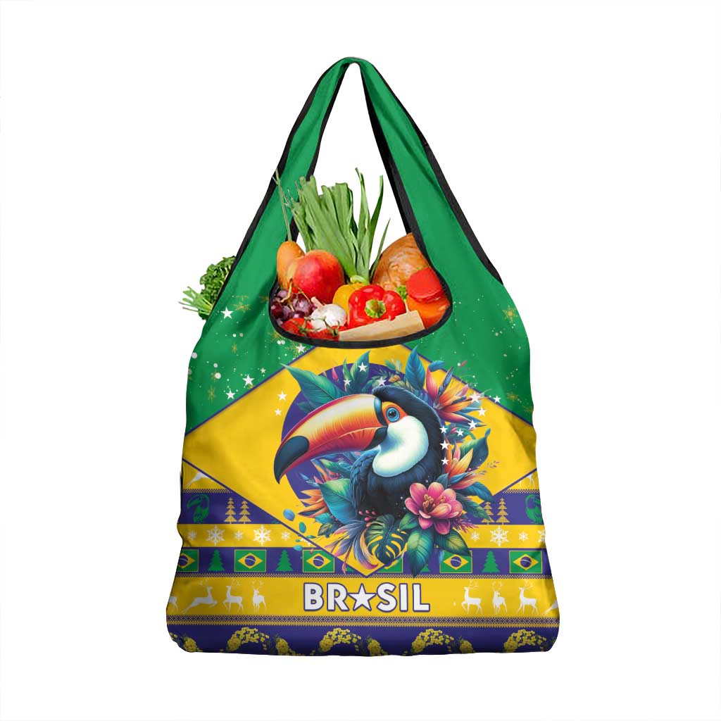 Brazil Christmas Grocery Bag Toco Toucan Flag Style