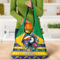 Brazil Christmas Grocery Bag Toco Toucan Flag Style