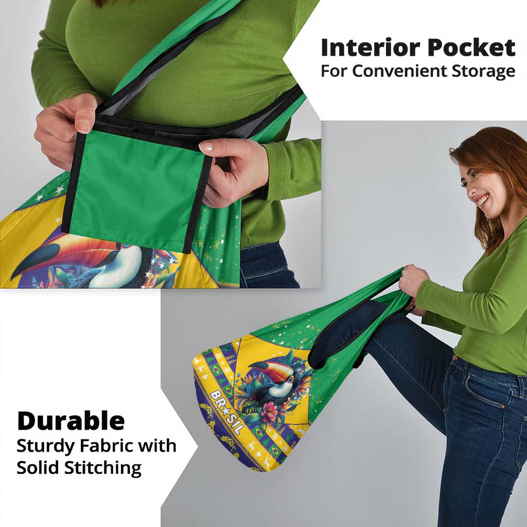 Brazil Christmas Grocery Bag Toco Toucan Flag Style