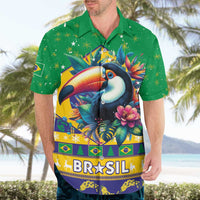 Brazil Christmas Hawaiian Shirt Toco Toucan Flag Style - Wonder Print Shop