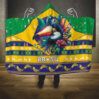 Brazil Christmas Hooded Blanket Toco Toucan Flag Style