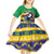 Brazil Christmas Kid Short Sleeve Dress Toco Toucan Flag Style - Wonder Print Shop