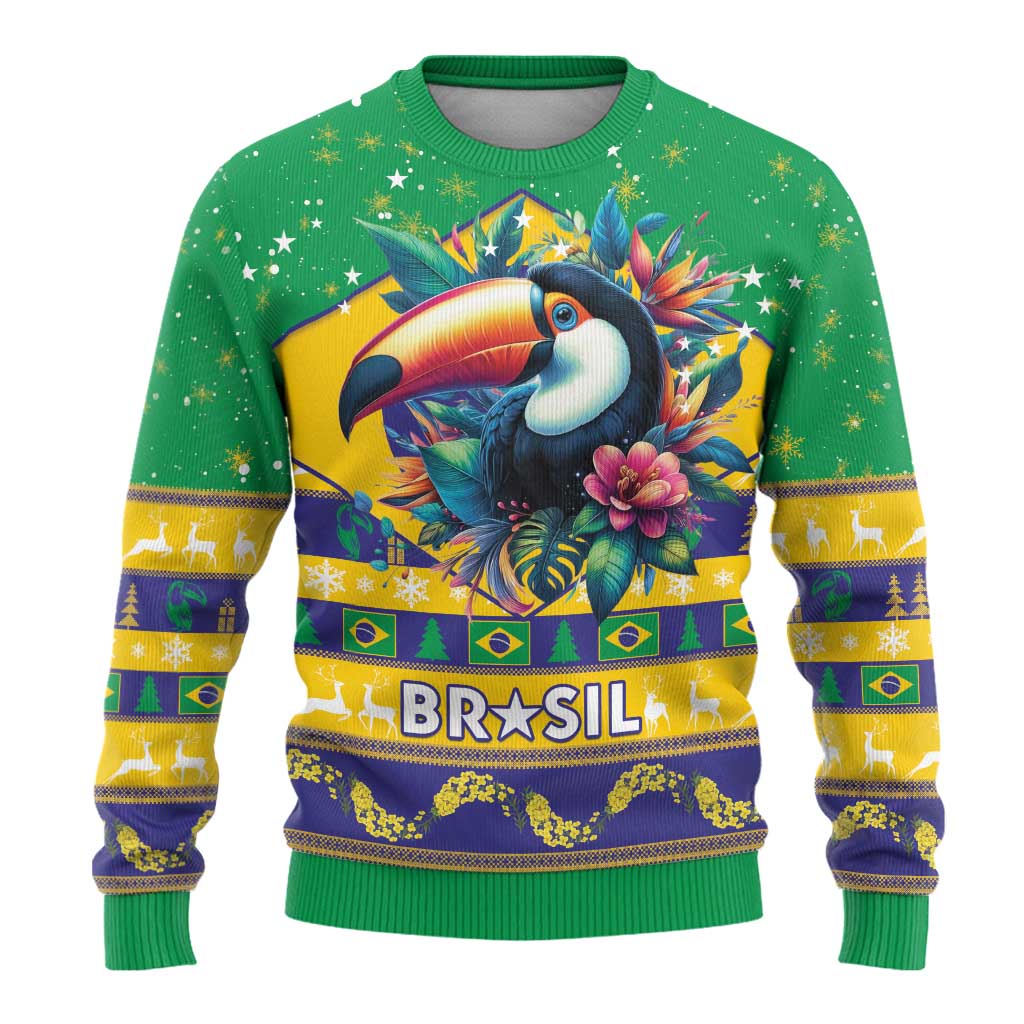 Brazil Christmas Ugly Christmas Sweater Toco Toucan Flag Style - Wonder Print Shop