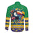 Brazil Christmas Long Sleeve Button Shirt Toco Toucan Flag Style - Wonder Print Shop