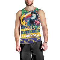 Brazil Christmas Men Tank Top Toco Toucan Flag Style - Wonder Print Shop