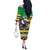 Brazil Christmas Off The Shoulder Long Sleeve Dress Toco Toucan Flag Style - Wonder Print Shop
