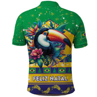 Brazil Christmas Polo Shirt Toco Toucan Flag Style - Wonder Print Shop
