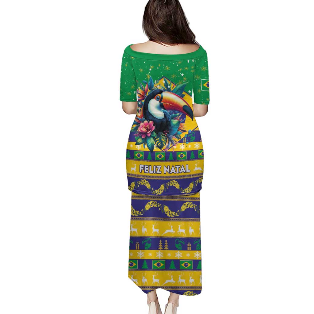 Brazil Christmas Puletasi Toco Toucan Flag Style - Wonder Print Shop