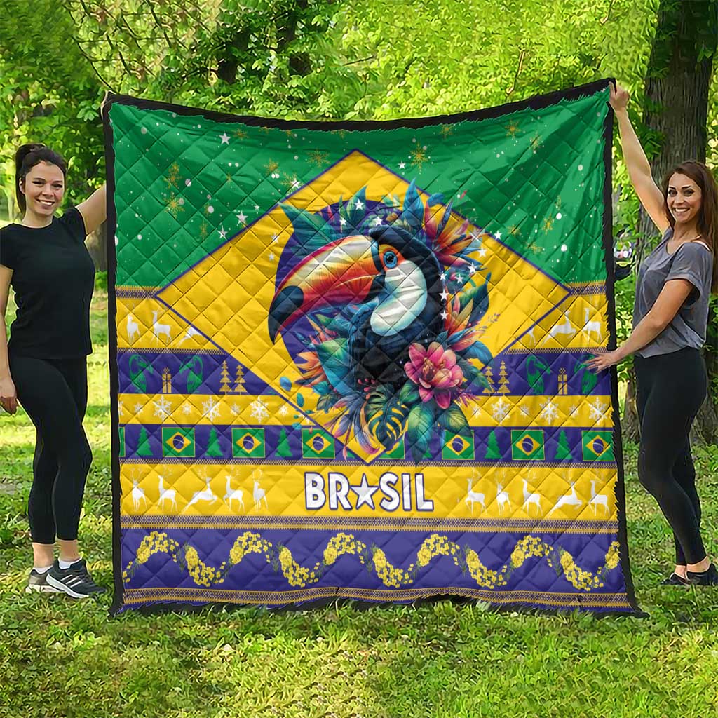 Brazil Christmas Quilt Toco Toucan Flag Style - Wonder Print Shop