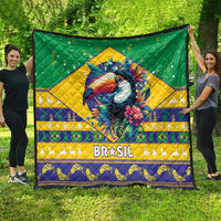 Brazil Christmas Quilt Toco Toucan Flag Style - Wonder Print Shop