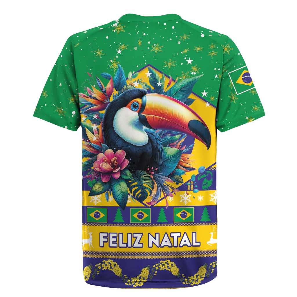 Brazil Christmas Rugby Jersey Toco Toucan Flag Style - Wonder Print Shop
