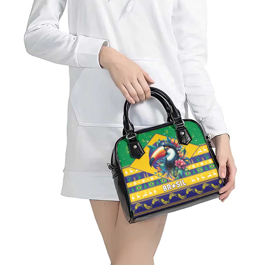 Brazil Christmas Shoulder Handbag Toco Toucan Flag Style