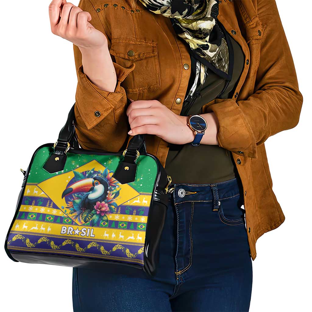 Brazil Christmas Shoulder Handbag Toco Toucan Flag Style