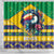 Brazil Christmas Shower Curtain Toco Toucan Flag Style
