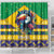 Brazil Christmas Shower Curtain Toco Toucan Flag Style