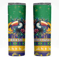 Brazil Christmas Skinny Tumbler Toco Toucan Flag Style - Wonder Print Shop