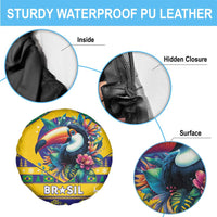 Brazil Christmas Spare Tire Cover Toco Toucan Flag Style - Wonder Print Shop