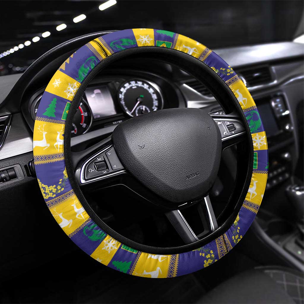 Brazil Christmas Steering Wheel Cover Toco Toucan Flag Style - Wonder Print Shop