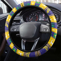 Brazil Christmas Steering Wheel Cover Toco Toucan Flag Style - Wonder Print Shop