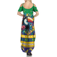 Brazil Christmas Summer Maxi Dress Toco Toucan Flag Style - Wonder Print Shop