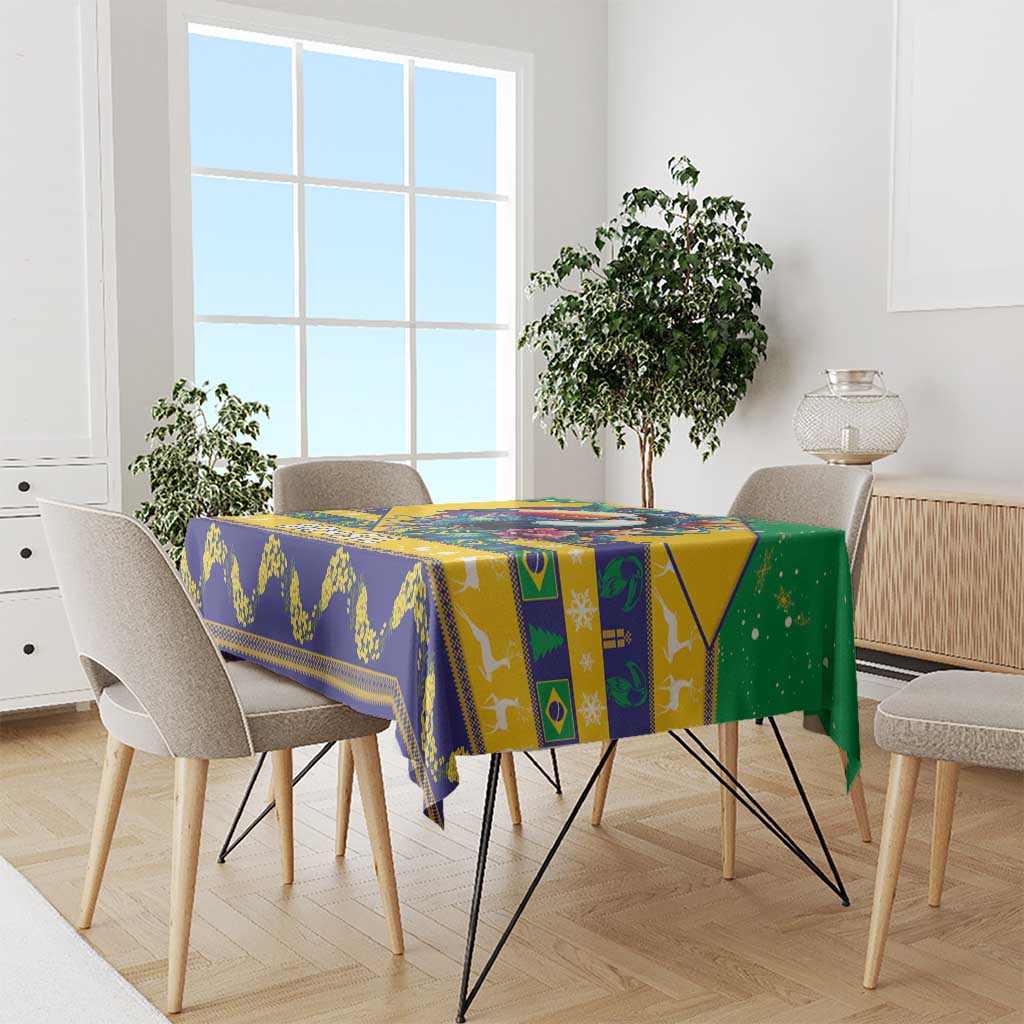 Brazil Christmas Tablecloth Toco Toucan Flag Style - Wonder Print Shop