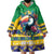 Brazil Christmas Wearable Blanket Hoodie Toco Toucan Flag Style - Wonder Print Shop