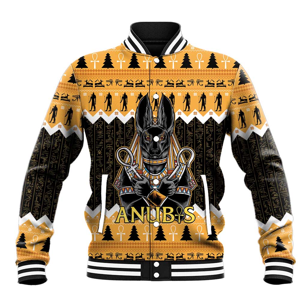 Ancient Egyptian Christmas Baseball Jacket Anubis Eid Milad Majid - Wonder Print Shop