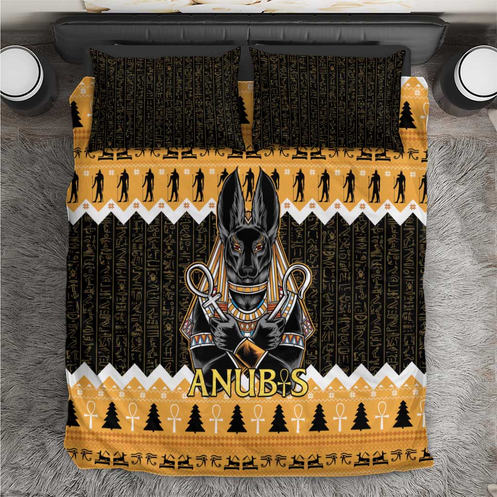 Ancient Egyptian Christmas Bedding Set Anubis Eid Milad Majid - Wonder Print Shop