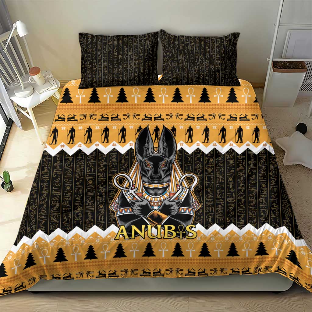 Ancient Egyptian Christmas Bedding Set Anubis Eid Milad Majid - Wonder Print Shop
