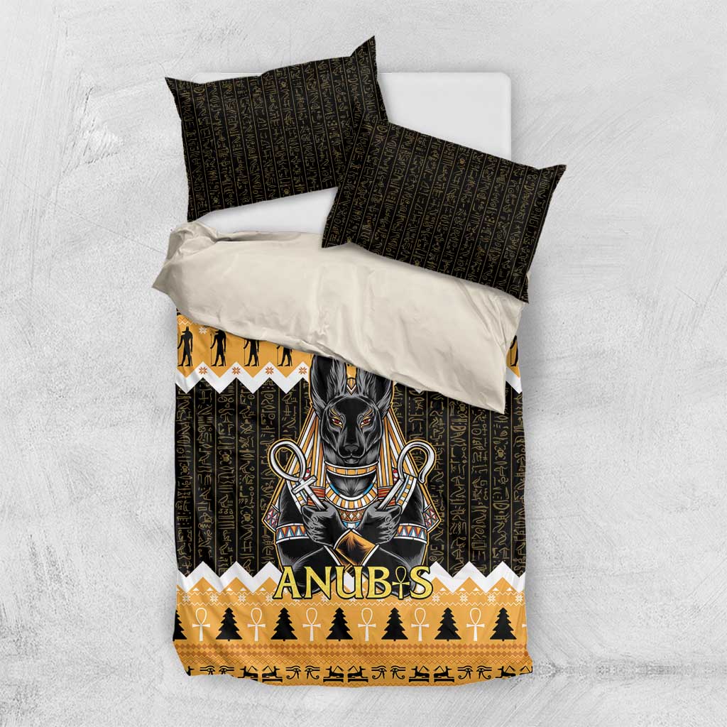 Ancient Egyptian Christmas Bedding Set Anubis Eid Milad Majid - Wonder Print Shop