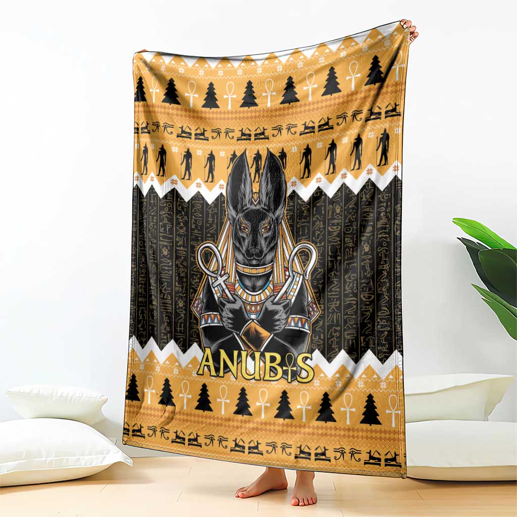 Ancient Egyptian Christmas Blanket Anubis Eid Milad Majid