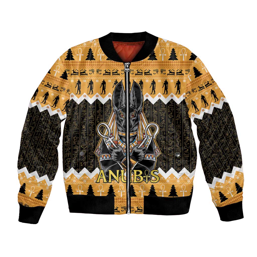 Ancient Egyptian Christmas Bomber Jacket Anubis Eid Milad Majid - Wonder Print Shop