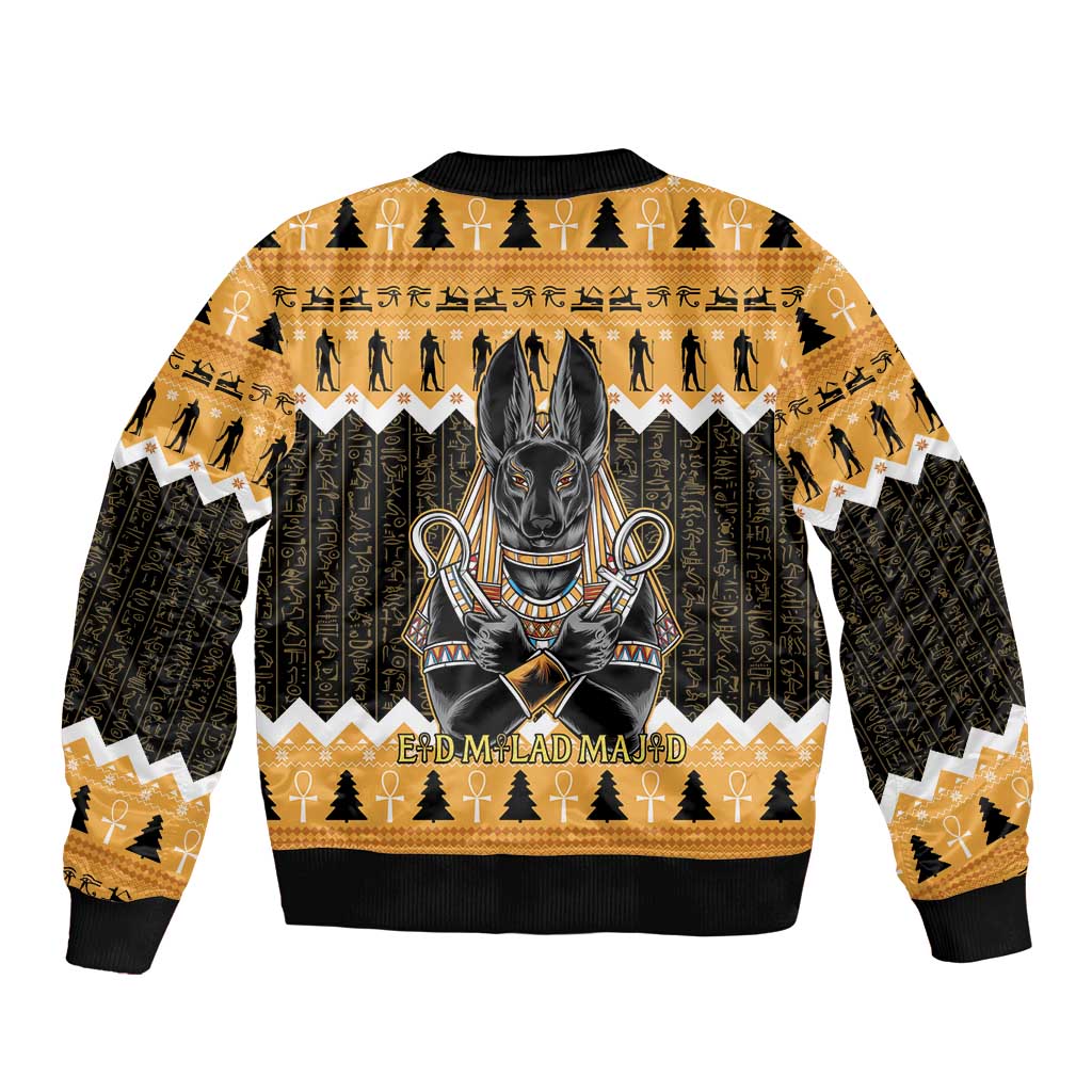 Ancient Egyptian Christmas Bomber Jacket Anubis Eid Milad Majid - Wonder Print Shop