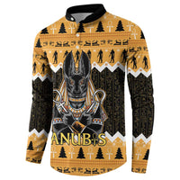 Ancient Egyptian Christmas Button Sweatshirt Anubis Eid Milad Majid - Wonder Print Shop