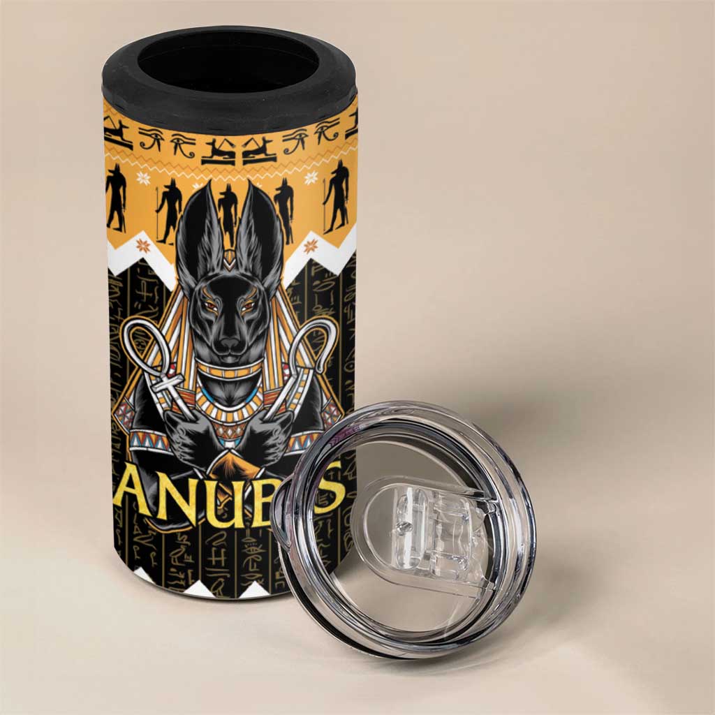Ancient Egyptian Christmas 4 in 1 Can Cooler Tumbler Anubis Eid Milad Majid - Wonder Print Shop