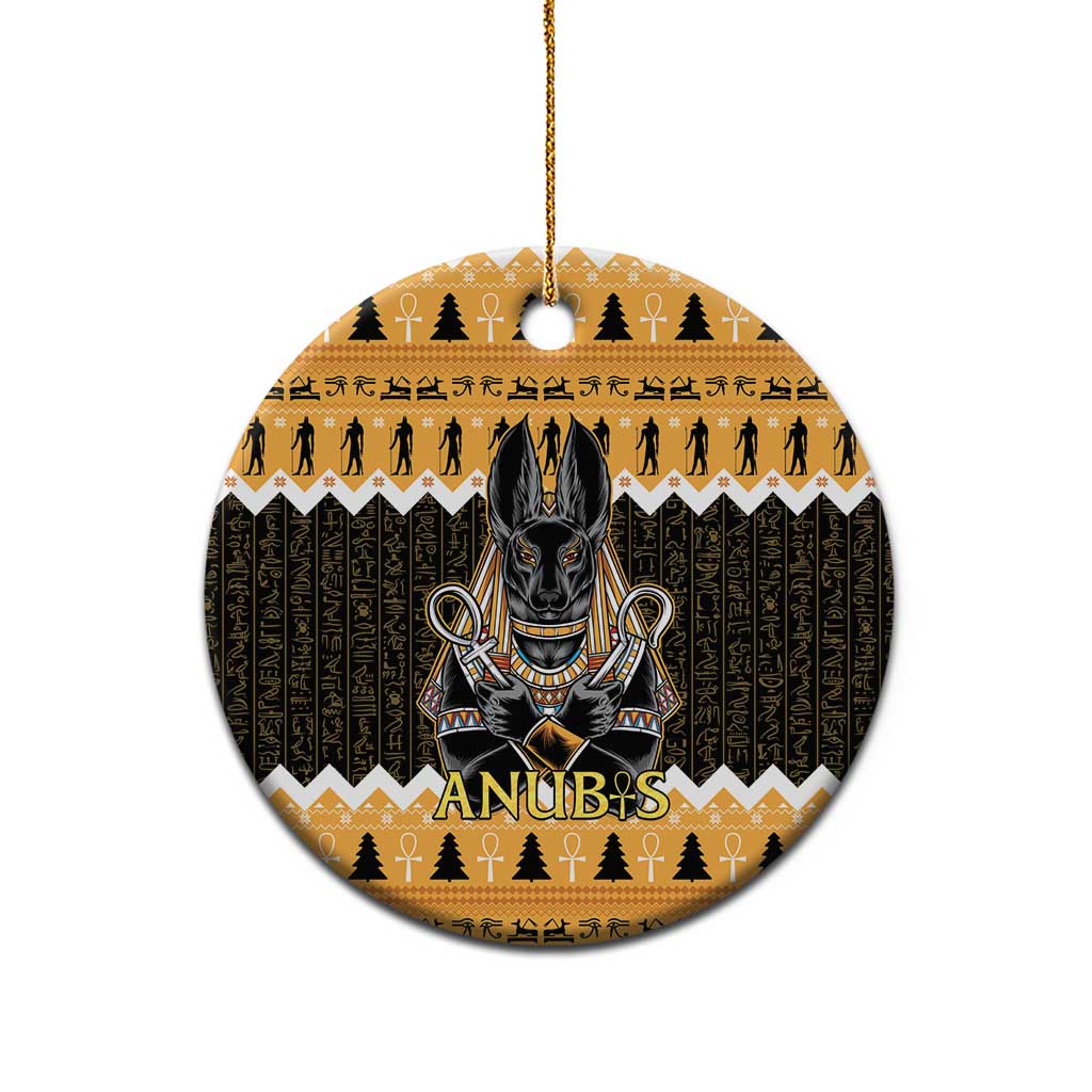Ancient Egyptian Christmas Ceramic Ornament Anubis Eid Milad Majid - Wonder Print Shop